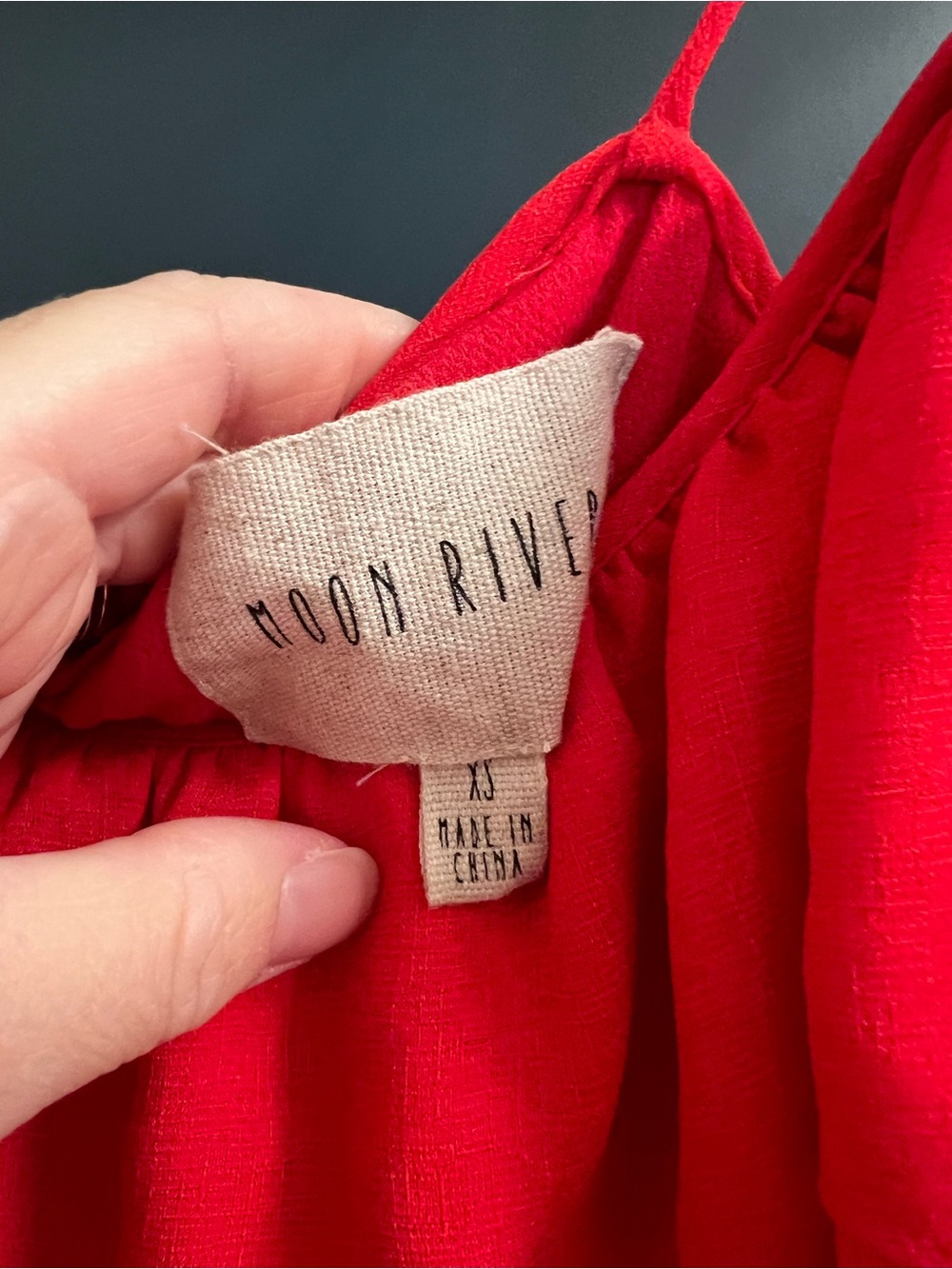 Red Ruffled Spaghetti-Strap Dress - Picture 4 of 5